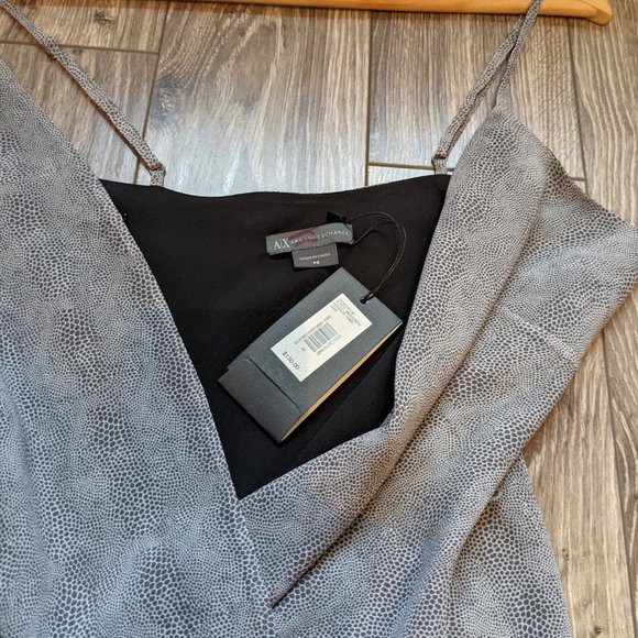 NWT Petite (0P) - A/X Silk Snakeskin-print Drop Waist Dress - Picture 4 of 9